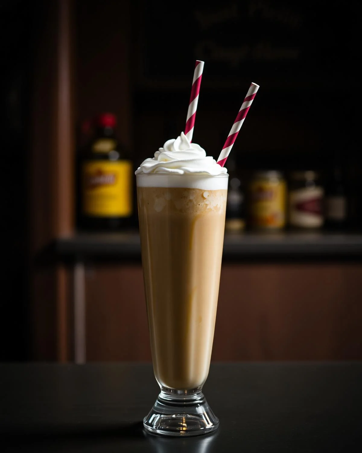 Rich cold chocolate milkshake