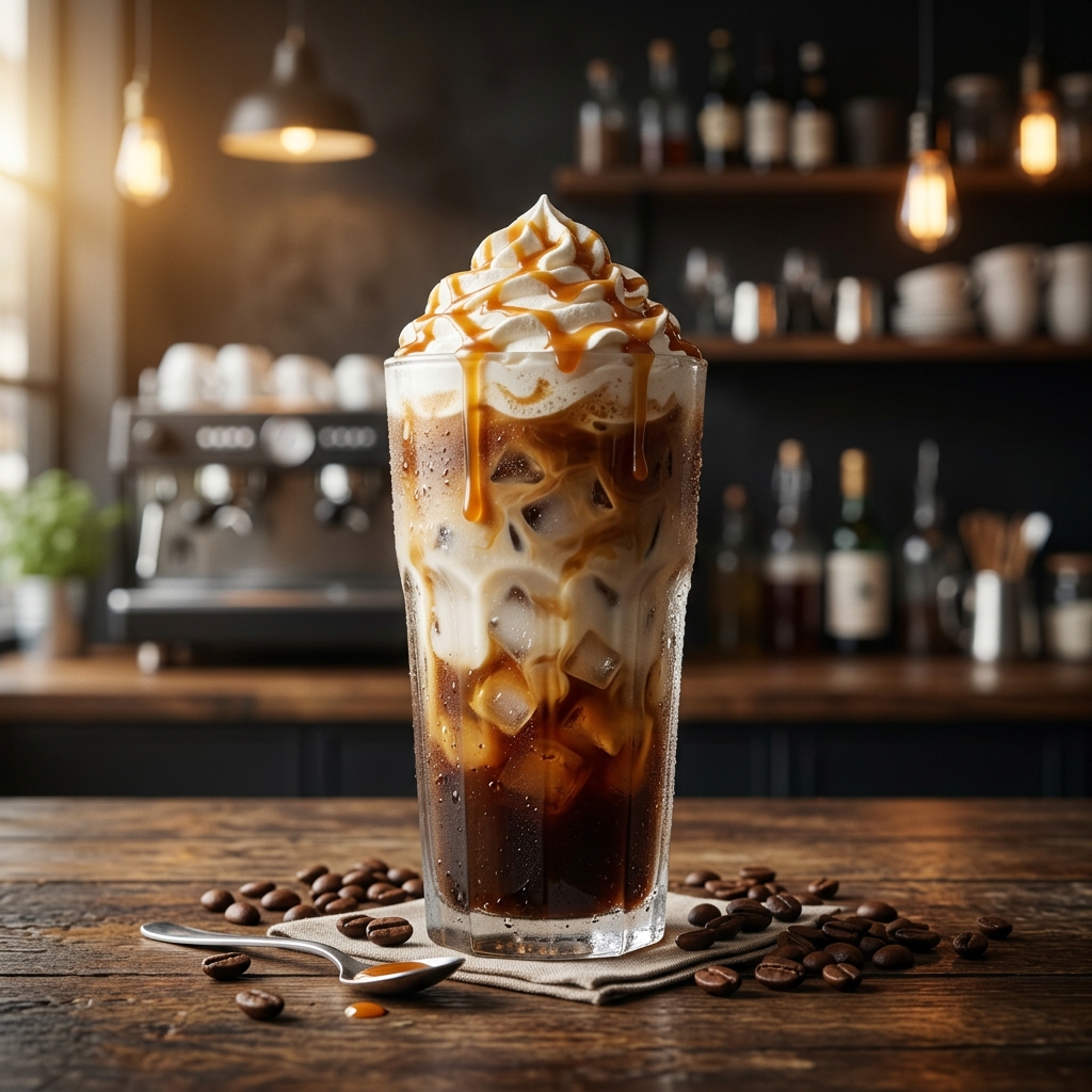 Strawberry espresso iced specialty mojito